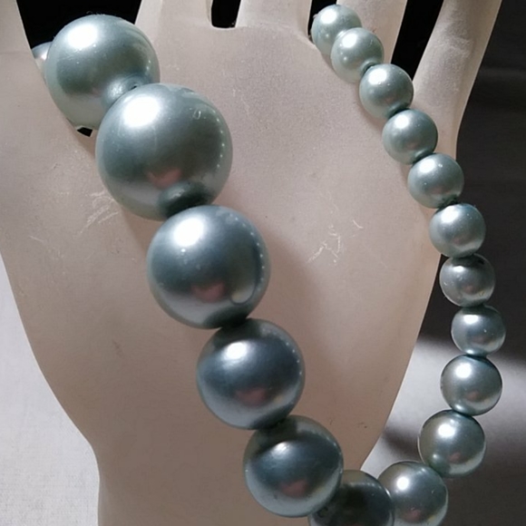 Baby Blue Large Bead Necklace - Picture 3 of 5